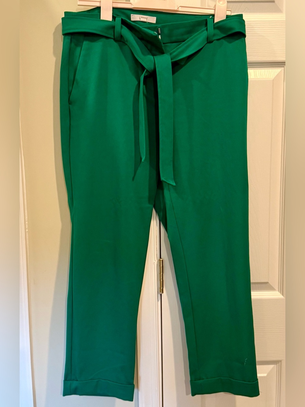 LOFT Devin Slim Green Ankle Crop Pants